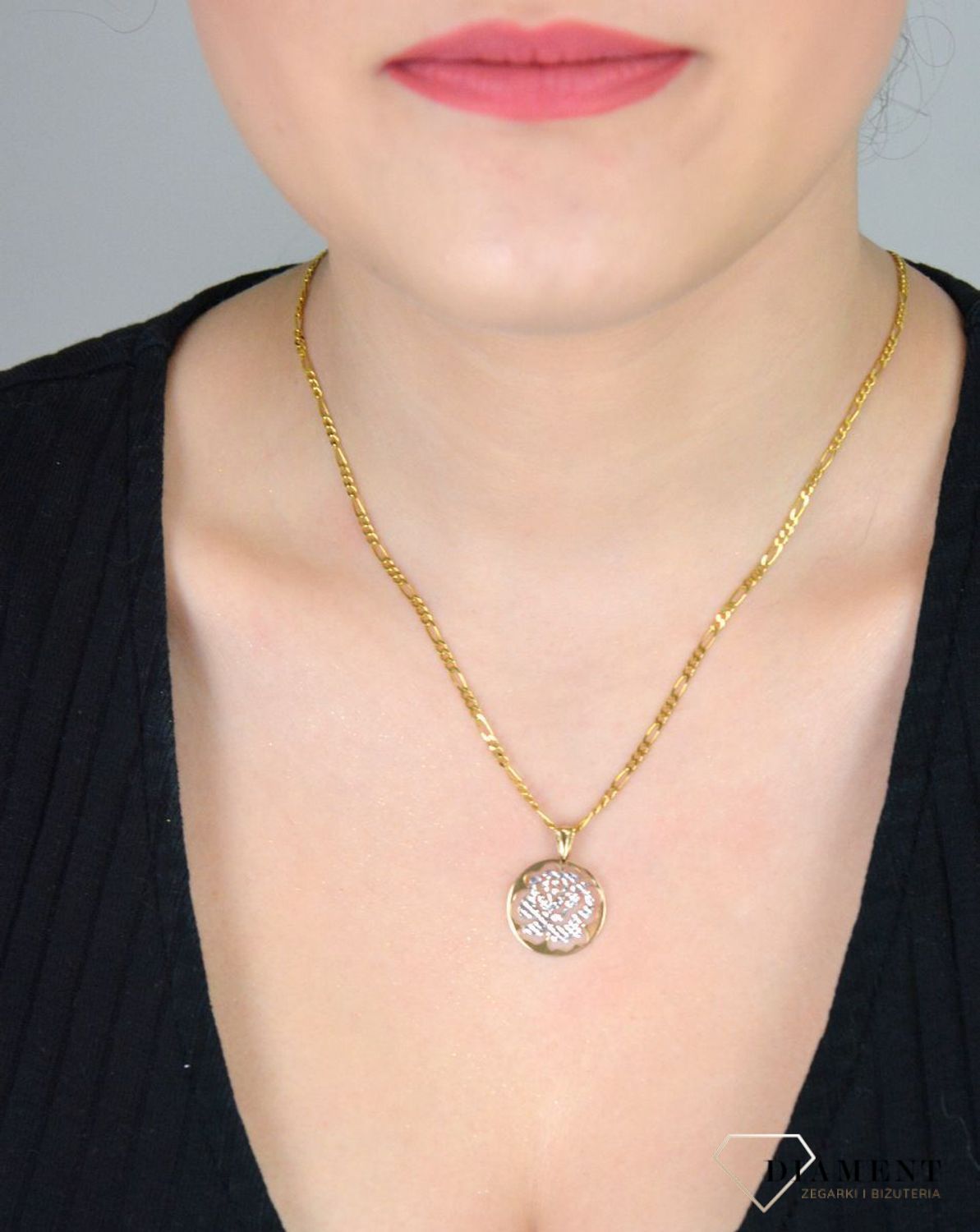 Złota zawieszka ażurowa róża ZA1620 375 na prezent.jpg